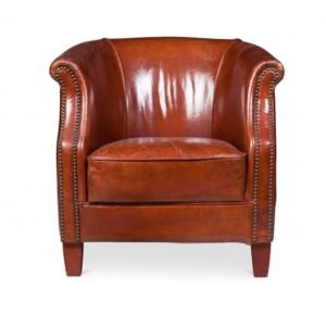 Club Chair Brown Leather One seat