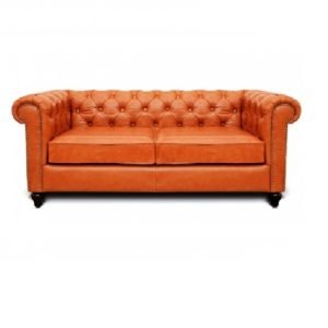 Two Seater Light Brown Leather sofa Settee