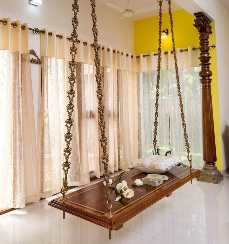 Ceiling Jhula Plank swing with Metal Chain – Asian Art Exports ...