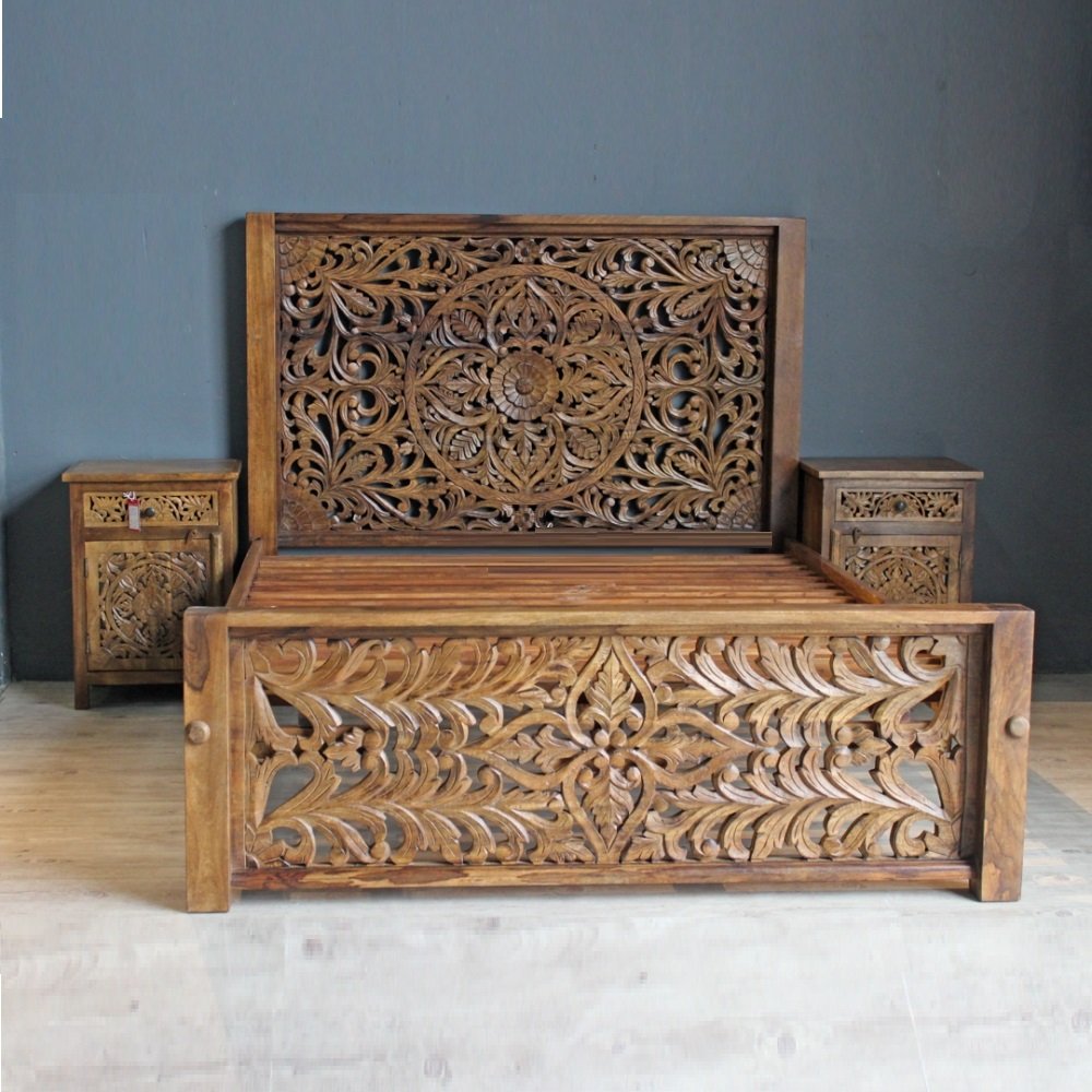 Wooden Bed Carved – Asian Art Exports – Bedroom Furniture, Living Room ...