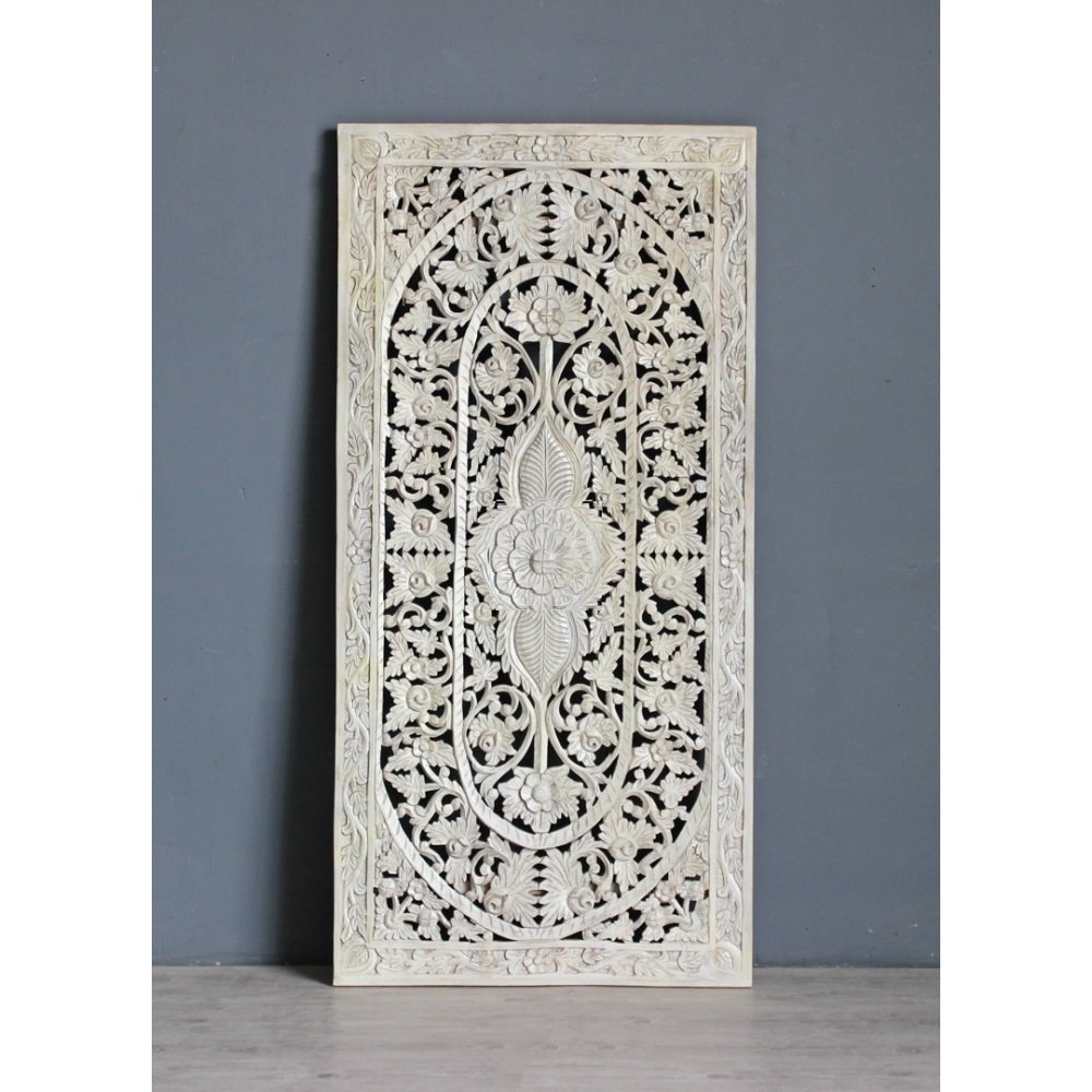 Solid Wood Mango Carved Wall Panel – Asian Art Exports – Bedroom ...